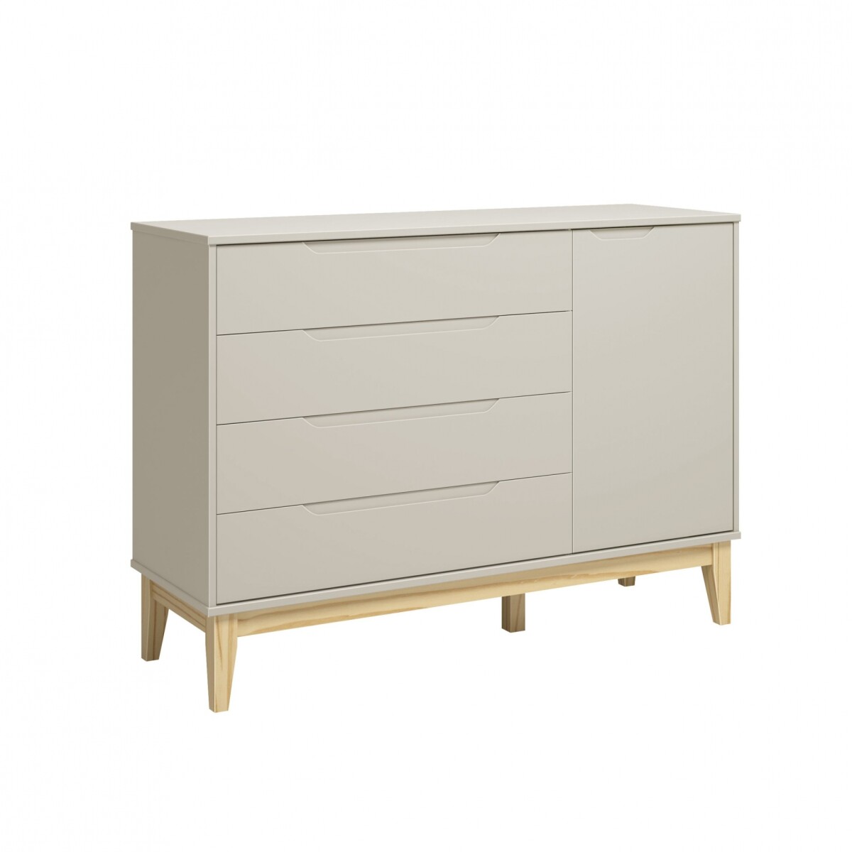 Cómoda 4 Cajones 1 Puerta Infantil - Elfe - Arena 