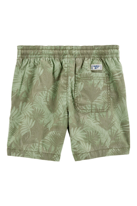 Short de algodón, estampado, verde Sin color