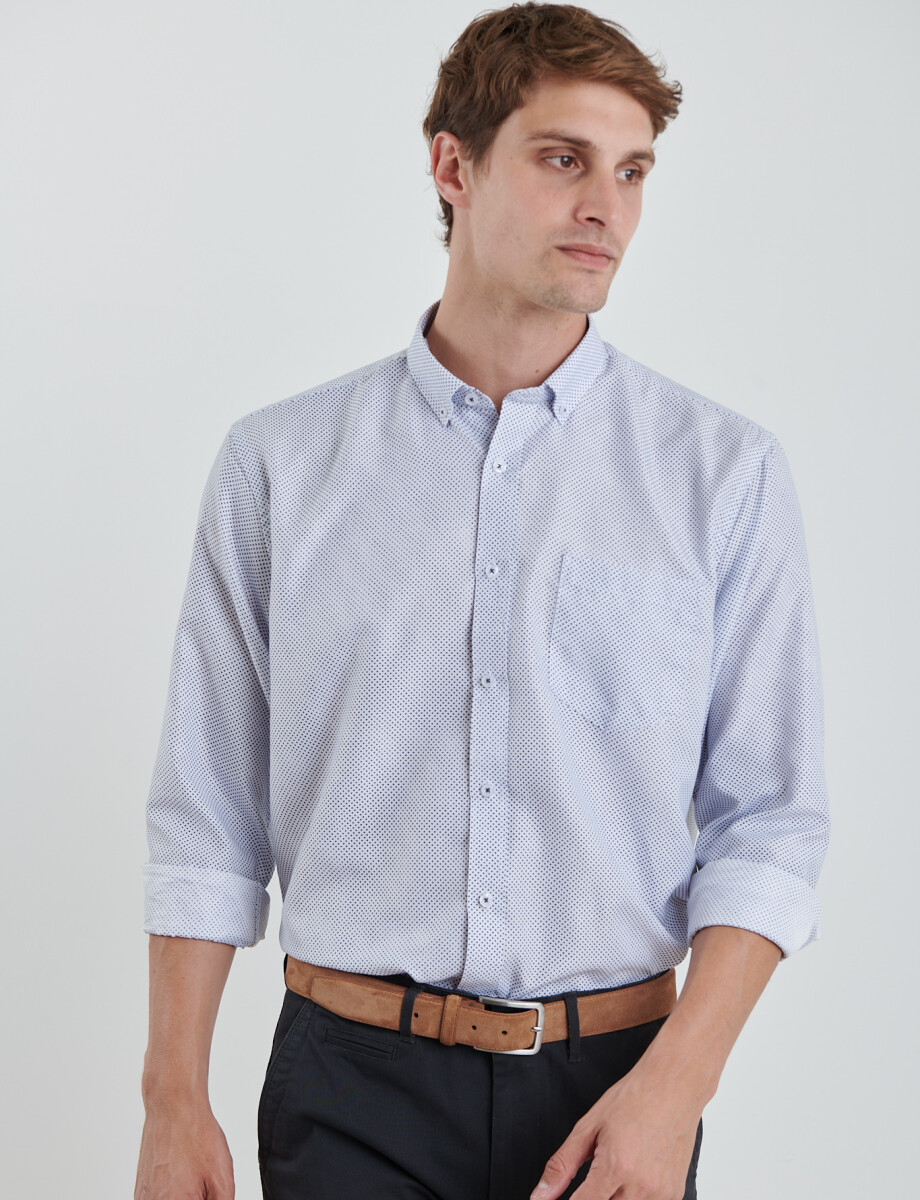 012616 CAMISA HARRINGTON LABEL Blanco/azul Osc