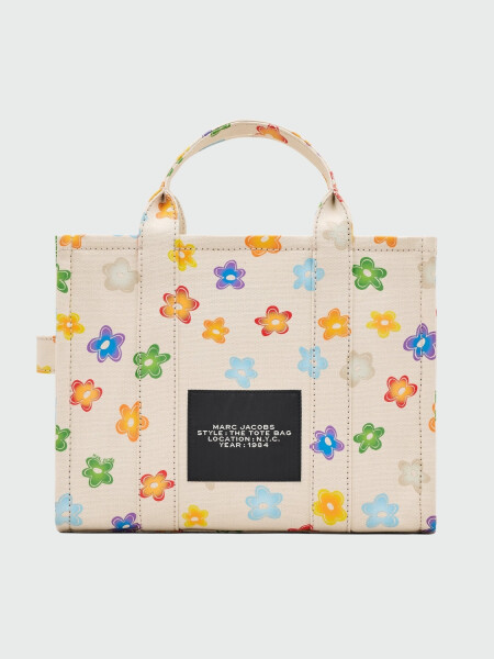 MARC JACOBS - THE WILD DAISY CANVAS MEDIUM TOTE BAG Blanco