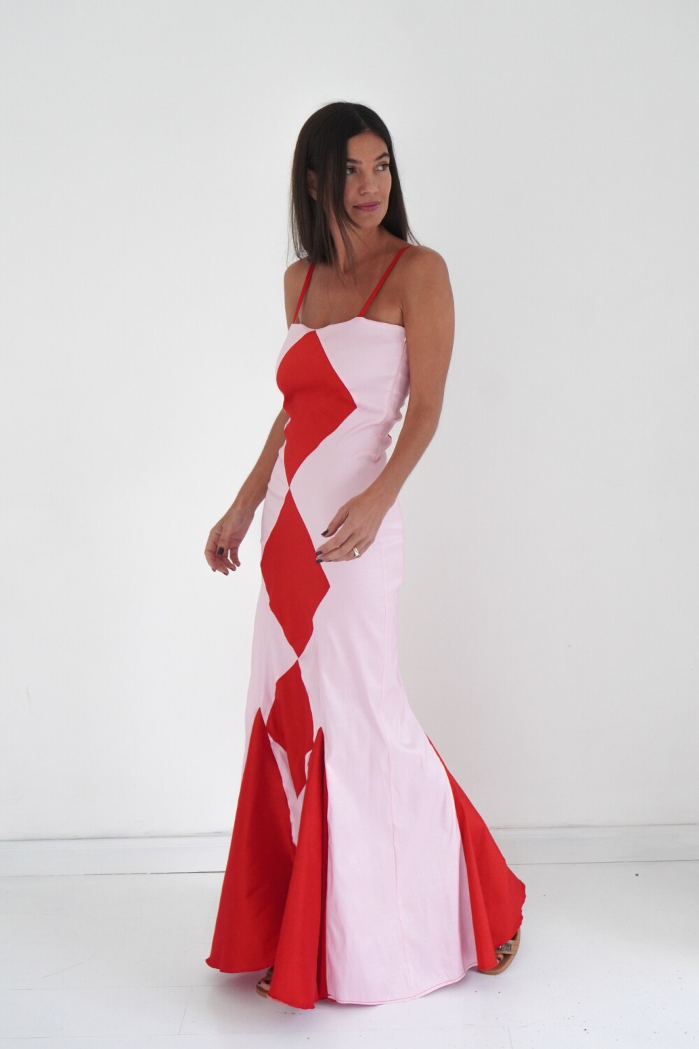 Mermaid Rombo Dress Rosa / Rojo