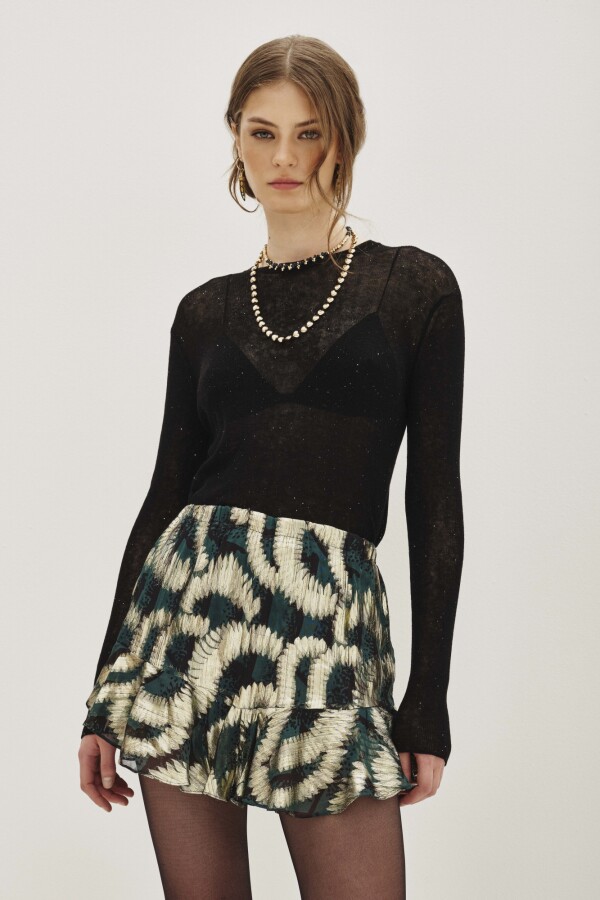 Falda Sienna Wild Lurex Verde