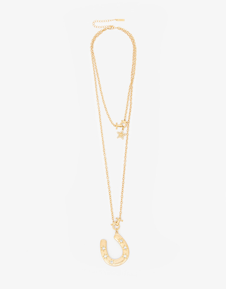 Collares Largos Strass Collar Largo Multidijes - Dorado Oro Amarillo