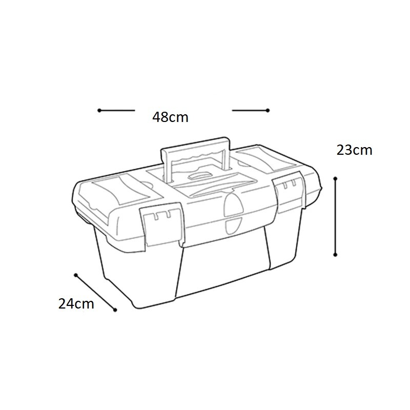 Caja de herramientas multiuso con bandeja NEGRO