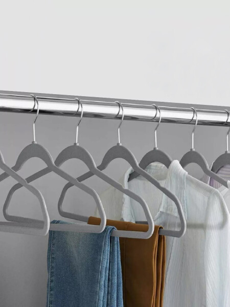 PERCHAS DE TERCIOPELO SET X 5 GRIS