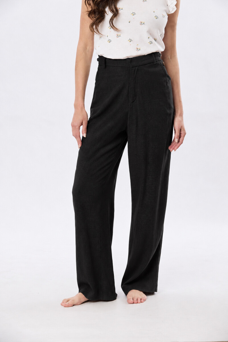 PANTALÓN DE LINO - Negro 