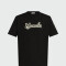 Moncler - Camiseta de Algodón con Logotipo Universitario Bordado Negro