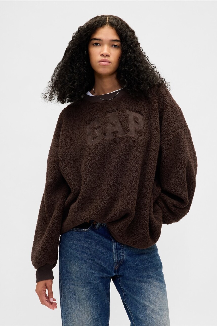 Buzo Corderito Logo Gap Mujer Terra Brown V2