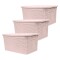 Set x3 Caja simil ratán 15 lts ROSADO
