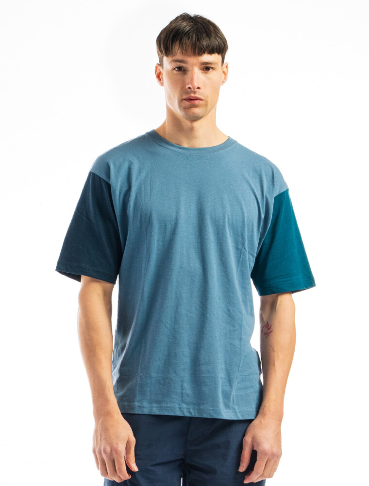 Remera Algodón Oversized Combinada Jean