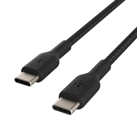 Belkin cable trenzado USB-C a USB-C 60W (1m) Black Belkin cable trenzado USB-C a USB-C 60W (1m) Black