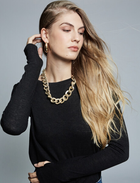 T-shirt tejida negro