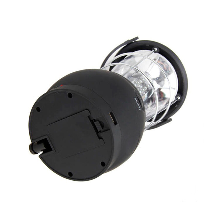 Farol recargable con dinamo solar 12 V NEGRO