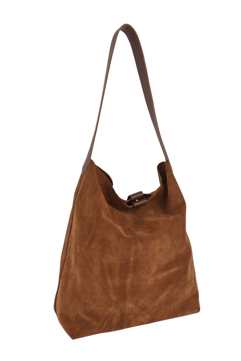 Tote bag de cuero con gamuza Oxido
