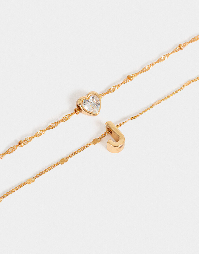 Collares Cortos Con cubic zirconia Collar Corto Cubic Inicial "j" - Dorado