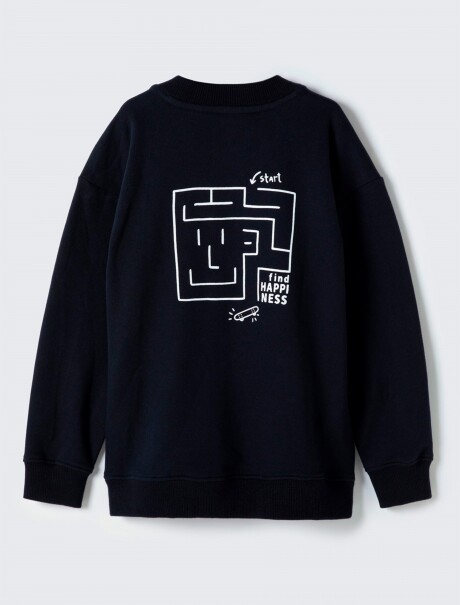 BUZO ESTAMPADO INFANTIL NEGRO