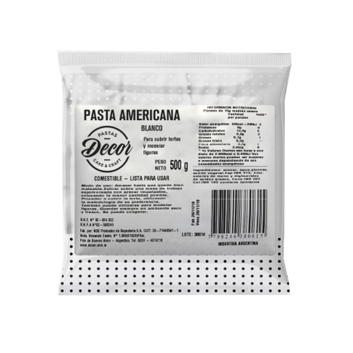 Pasta Americana Blanca - 500 g 