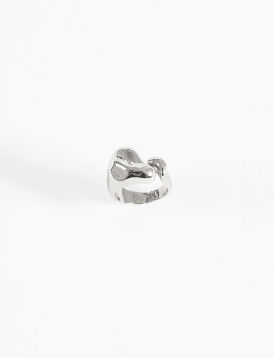 Anillo machacado - plateado 