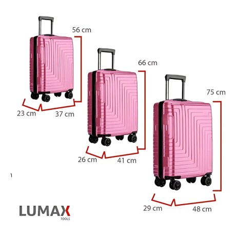 Set de 3 Valijas de Mano Rígidas Rosa