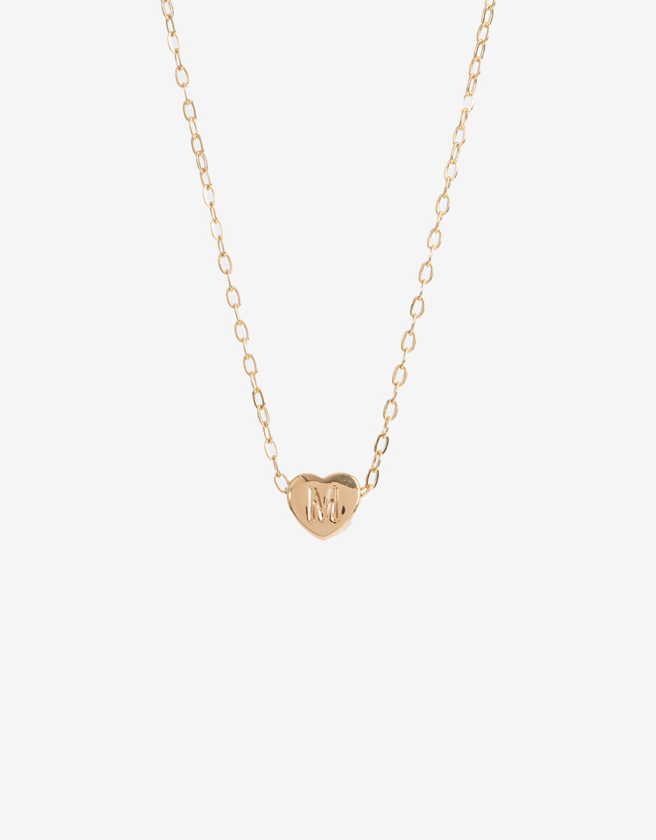 Cadena Con Dije Corazón Inicial "m" 