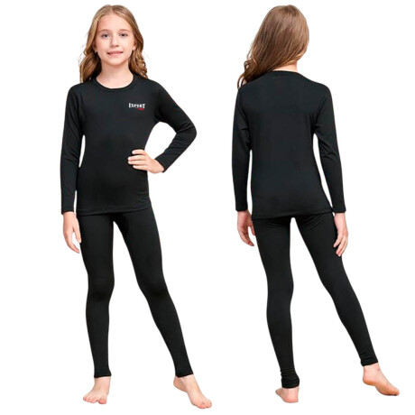 Conjunto Deportivo Camiseta termica Calza Niños X2 Negro