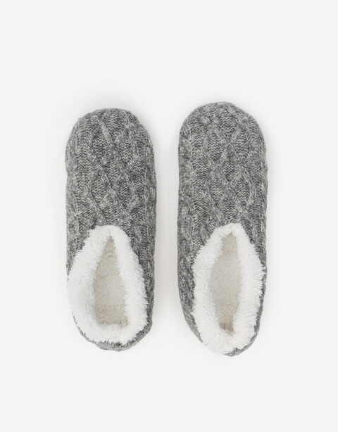 Pantuflas Pantuflas Tejidas - Gris Claro