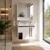 Mueble de baño suspendido Anturio Blanco 80cm bacha loza Mueble De Baño Suspendido Anturio Blanco 80cm Bacha Loza