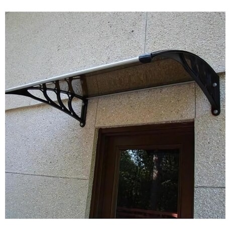 Alero Policarbonato Transparente Y Soporte Negro 1.5 x 1.0 m Alero Policarbonato Transparente Y Soporte Negro 1.5 x 1.0 m