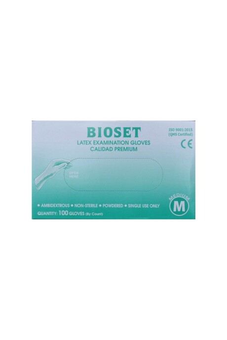 Guantes de latex M Bioset - Caja x 100 unidades Guantes de latex M Bioset - Caja x 100 unidades