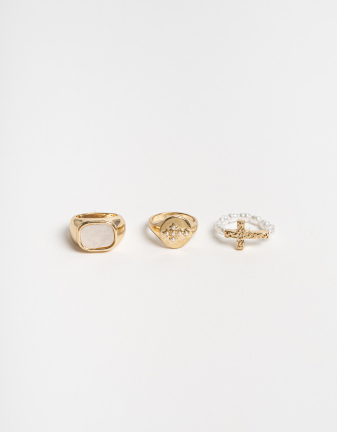 Sets Anillos Religioso Sets Anillos Elastico - Dorado