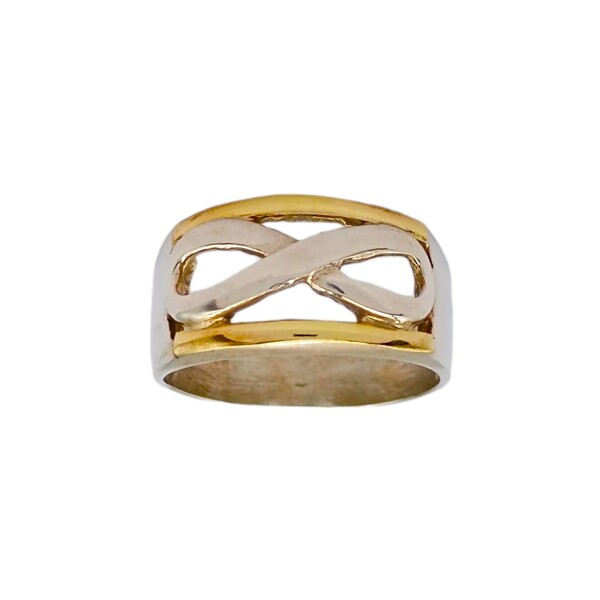 Anillo Infinito-Plata y Oro-Sin Piedra-AN5037 sinpiedra