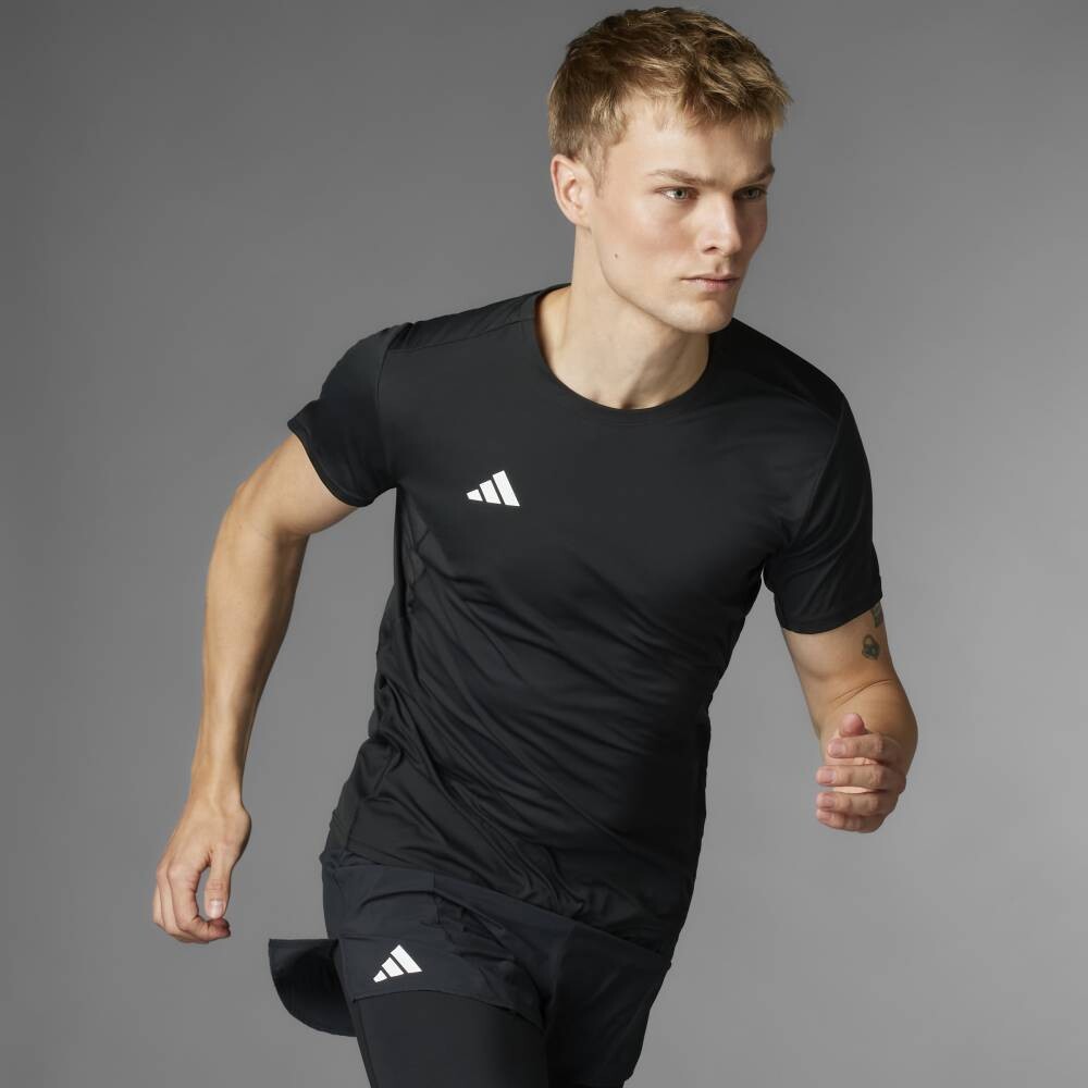 Polo Running Adizero E Tee Hombre Black