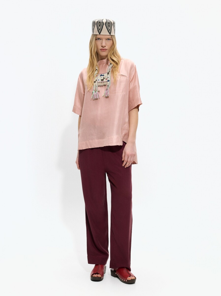 Pantalón Fluido 100% Lyocell - burdeos 