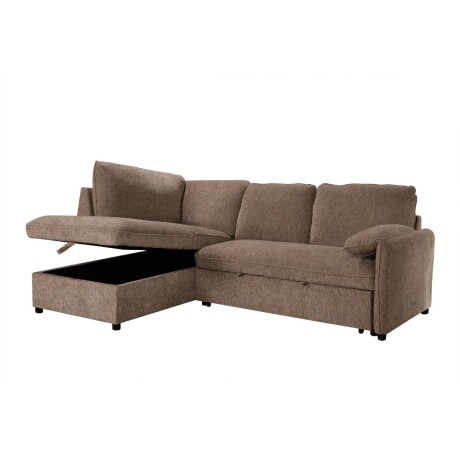 Rinconera cama Cosmo (c/baúl) - Tela Microfibra - Chaise izquierdo 410 (Tostado)