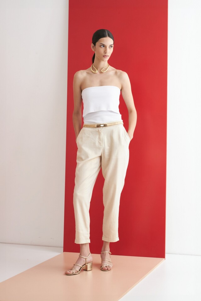 Top strapless blanco