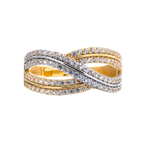 Anillo de oro 18 ktes con circonias. Anillo de oro 18 ktes con circonias.