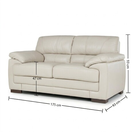 Sofá Oxford - Cuero Básico - 2 cuerpos Arena - (Preventa)