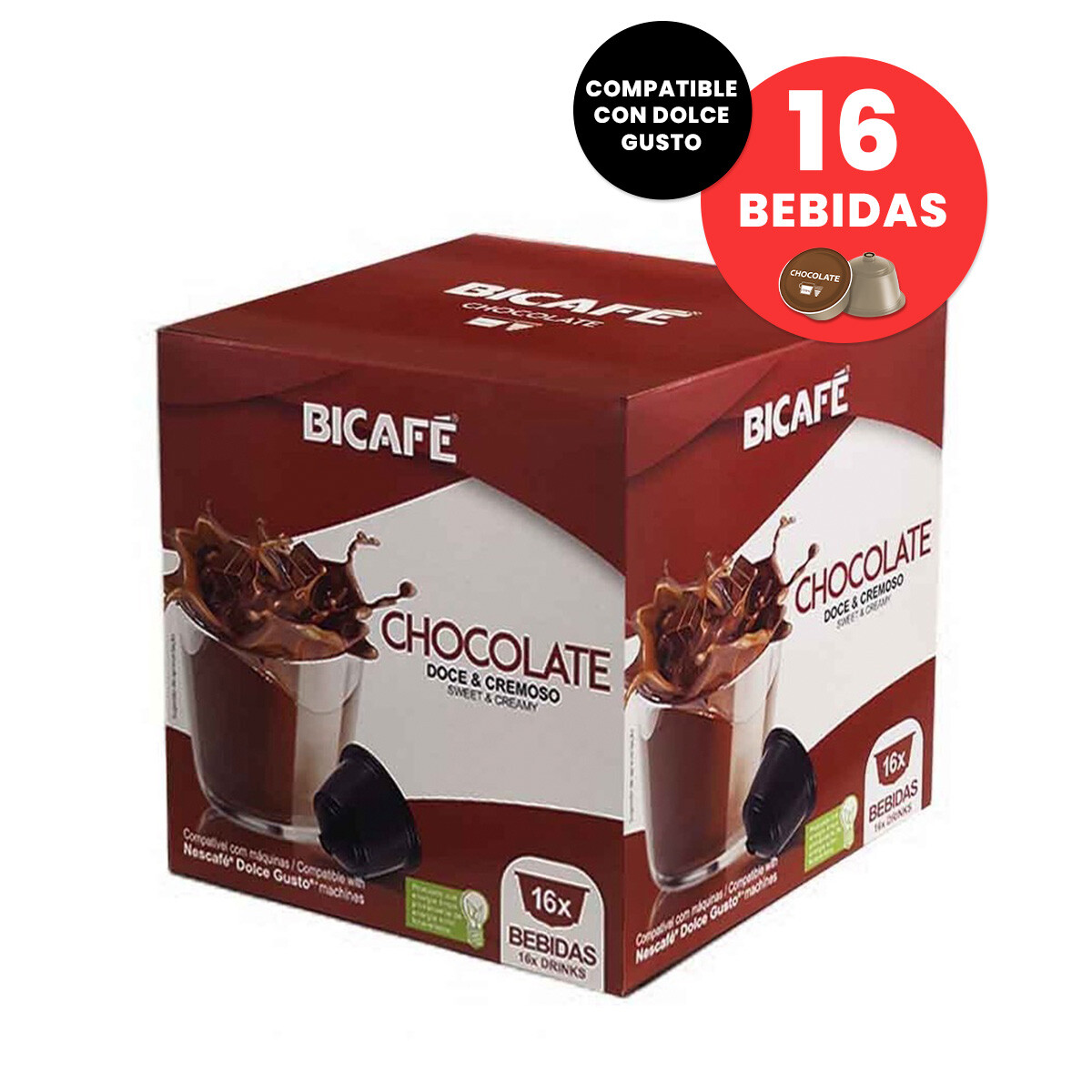 Capsulas Bicafe Chocolate Compatible Dolce Gusto X16 Bebidas - 001 