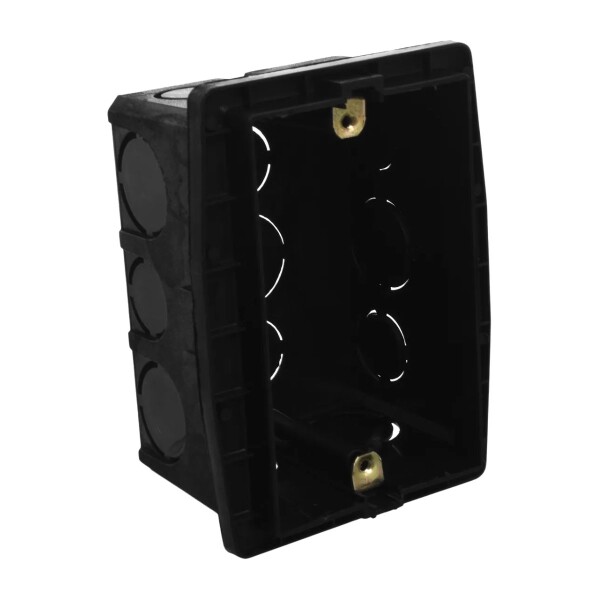 CAJA EMBUTIR LLANA NEGRA 3 MODULOS CON GRAMPA MOLVENO Caja Embutir Llana Negra 3 Modulos Con Grampa Molveno