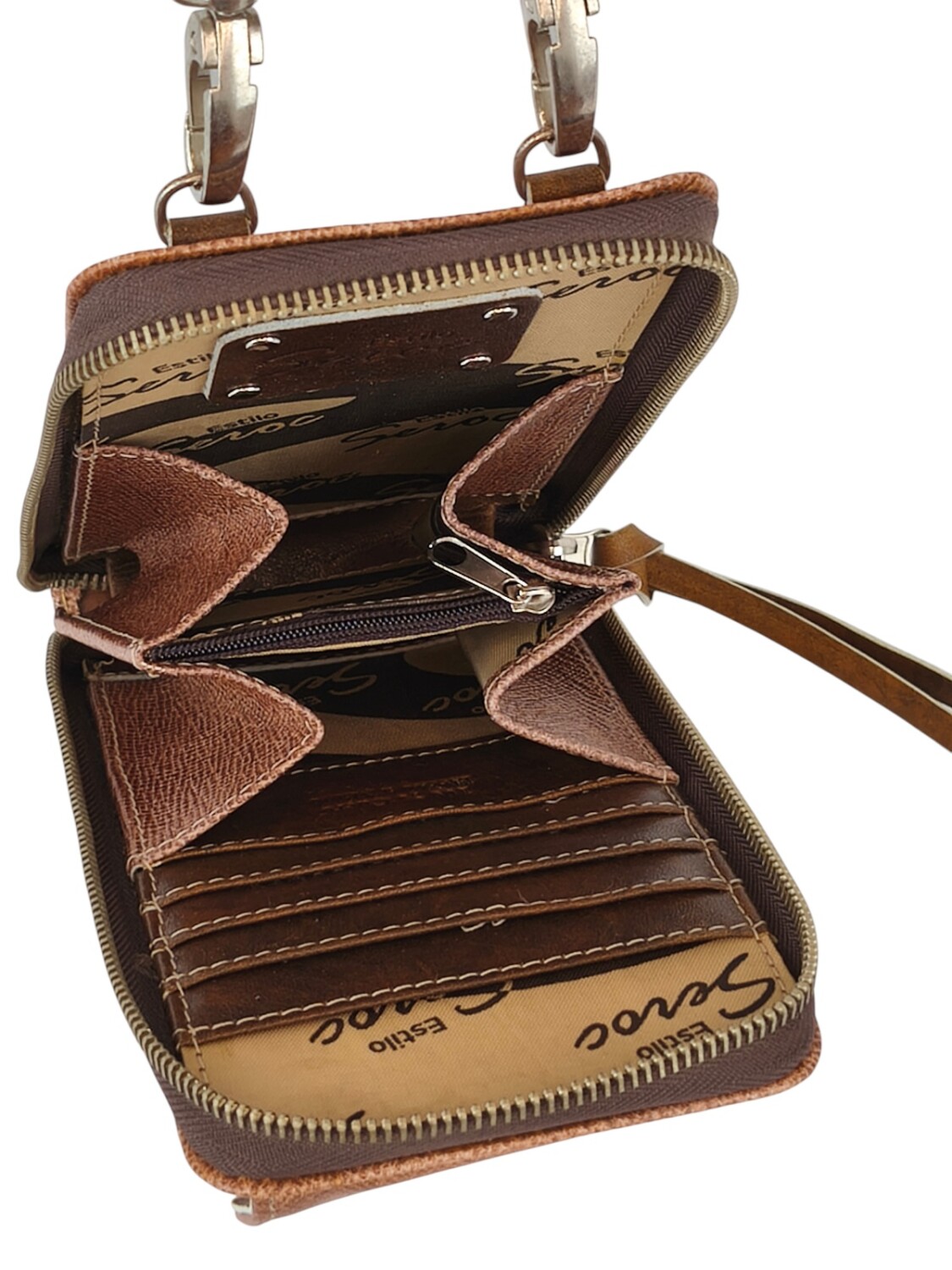 Porta celular con monedero y tarjetero interior Azul — Estilo Seroc