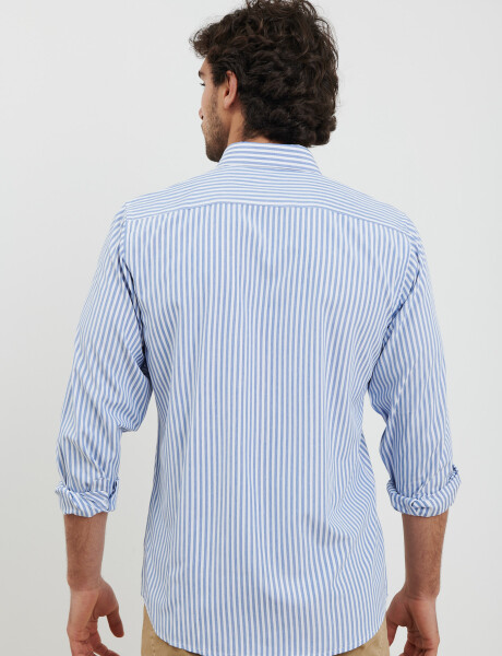 012549 CAMISA HARRINGTON LABEL Blanco/azul