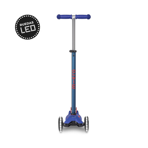 Monopatín Micro Maxi Deluxe LED Ajustable con 3 Ruedas AZUL