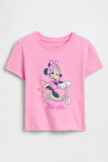Remera Disney Manga Corta Toddler Niña Parisian Pink
