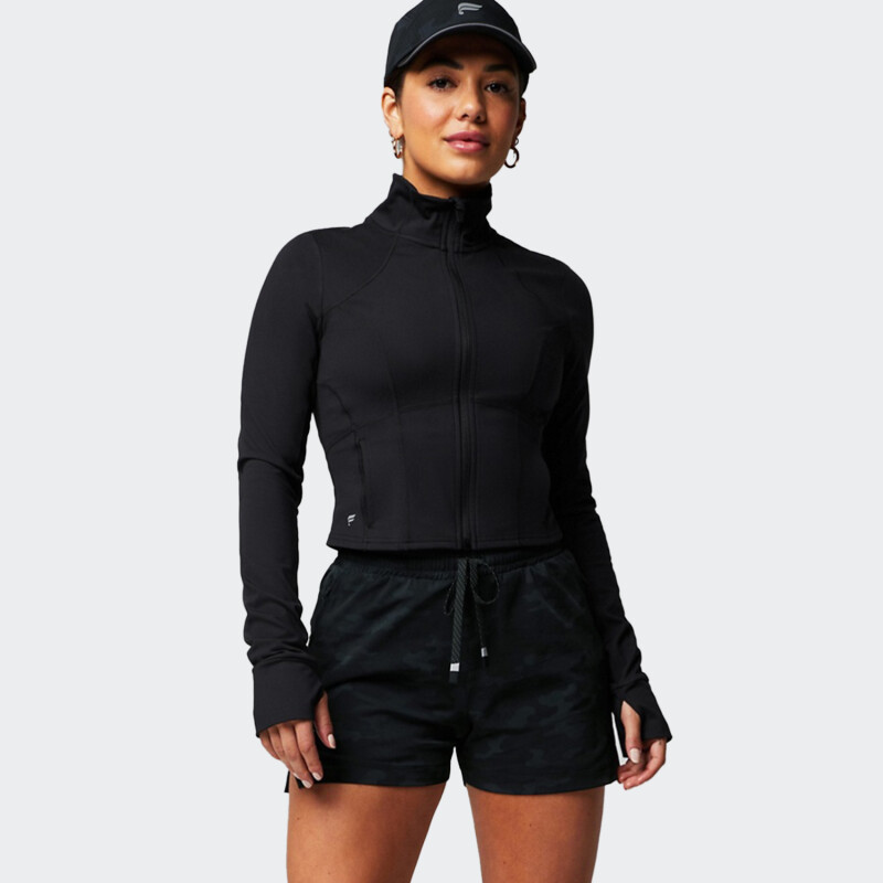 Campera Fabletics Perfect Storm Cropped Negro