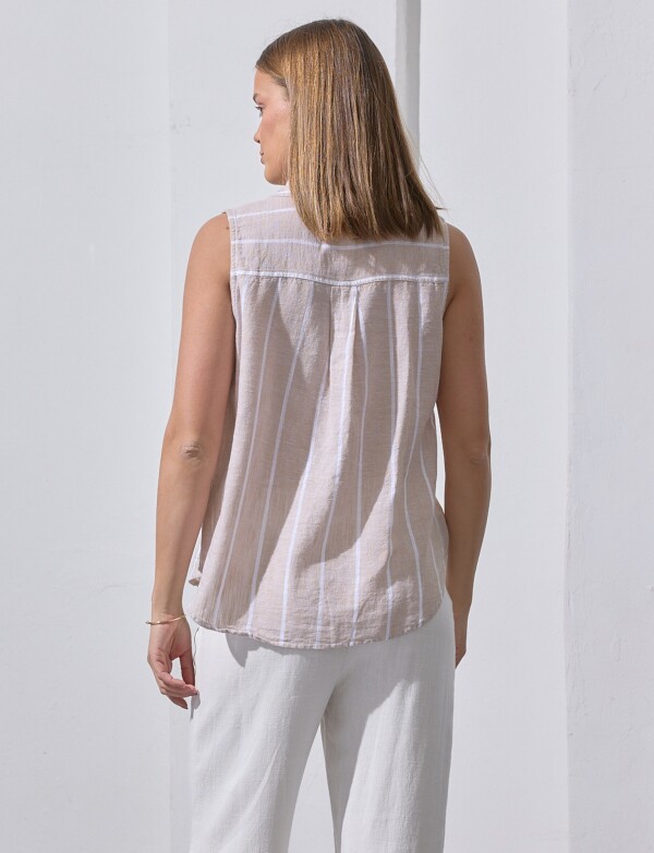 Camisa Lino BEIGE/MULTI