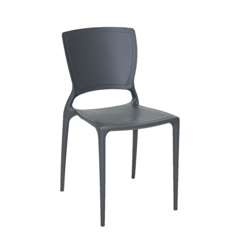 Silla apilable grafito SOFIA con respaldo cerrado -TRAMONTINA TD0602