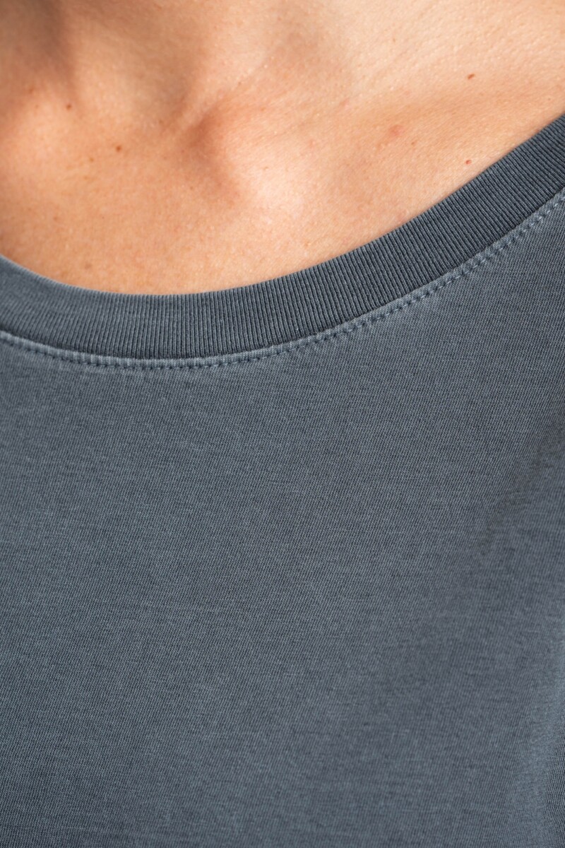 Remera Algodon Lavado Gris