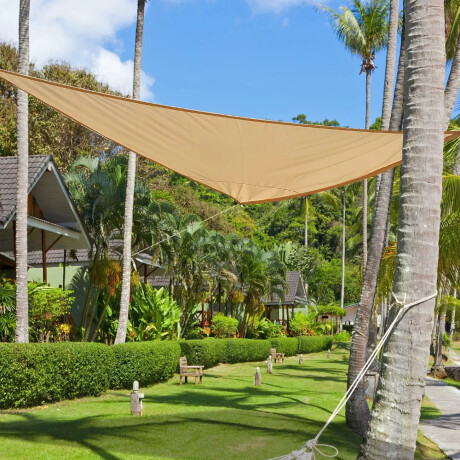 Toldo Lona Vela Triangular 3.6x3.6x3.6Mt Sombra p/ Exterior Beige