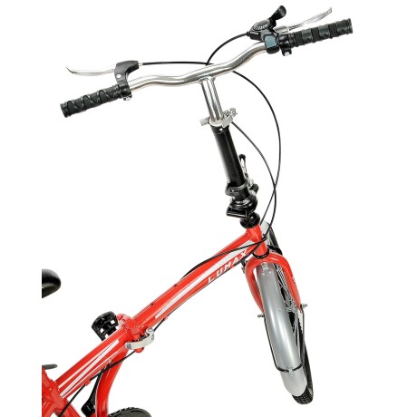 Bicicleta Plegable Rodado 20 Lumax Shimano Parrilla Rojo