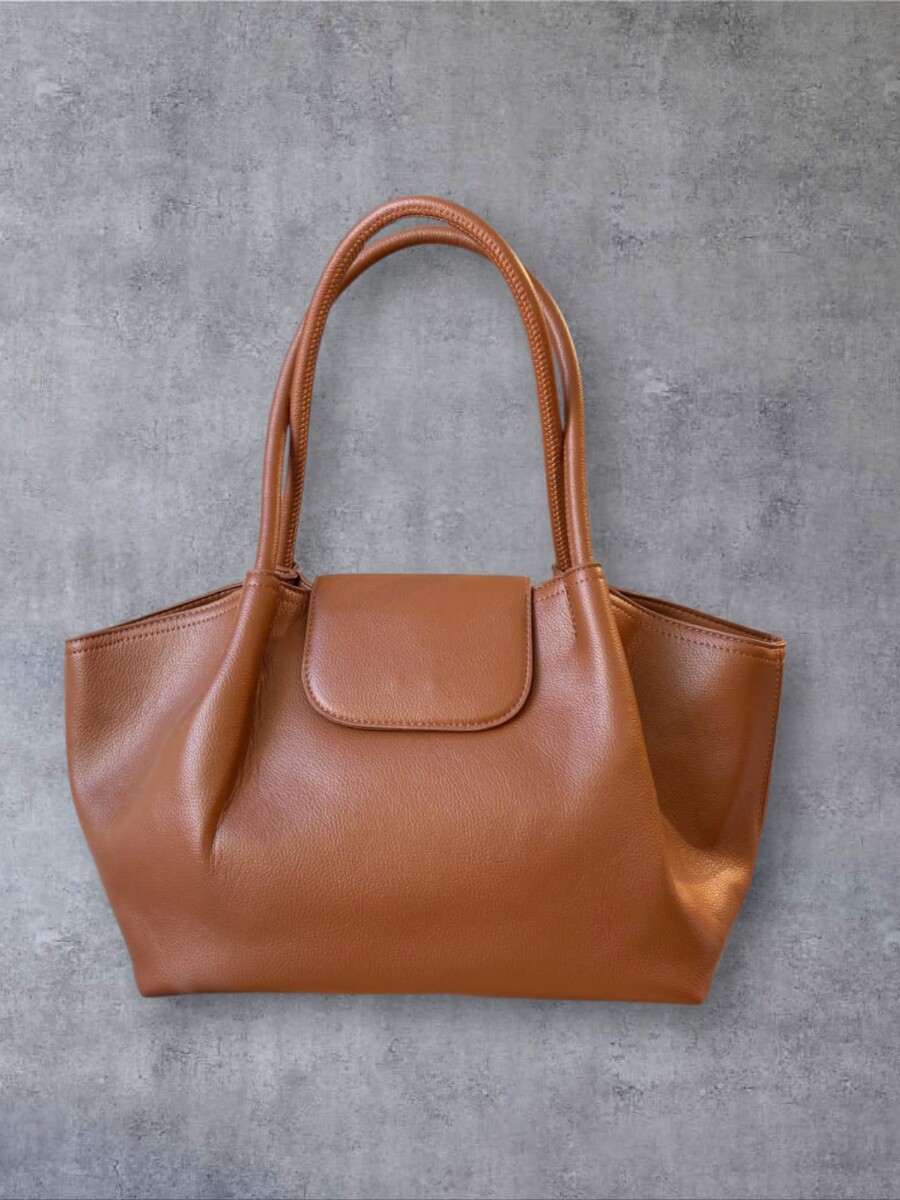 Cartera cuerina Camel